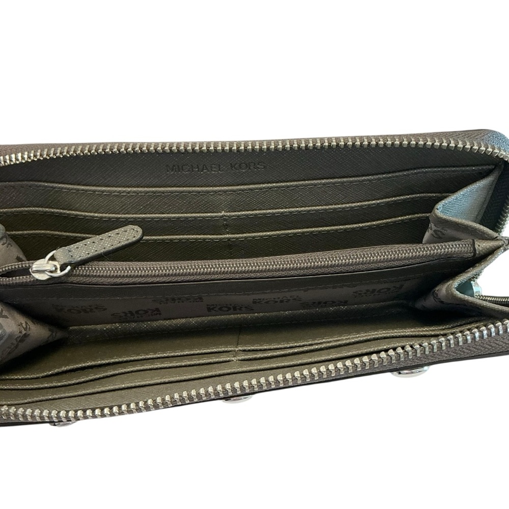 Michael Kors Med GRAYSON Satchel & Continental Wallet MK Logo ICE/Slate/Gun Gray - Picture 15 of 15